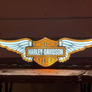 Harley-Davidson Winged Logo 3D Printed LED Light Box with USB-C